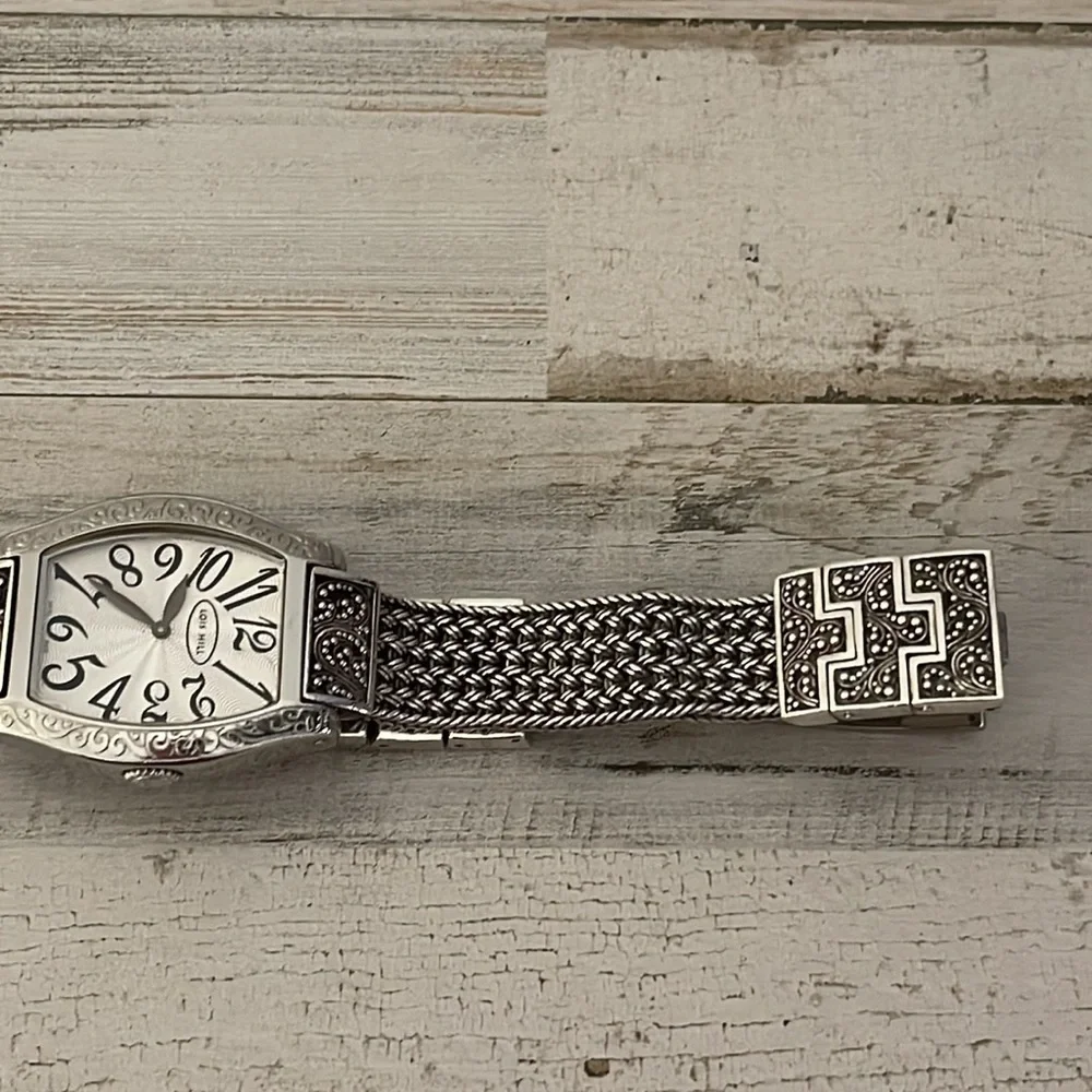 Lois Hill Swiss Made Tonneau Watch Woven Bracelet Ref LH-0071 5ATM